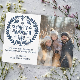 Cartão De Festividades Feliz Hanukkah Menorah Mão Desenhada FOTO PERSONAL