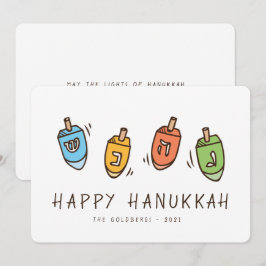Cartão De Festividades Feliz Hanukkah Modern Dreidel