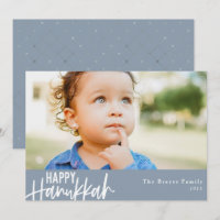 Feliz Hanukkah Modern Foto Dusty Azul