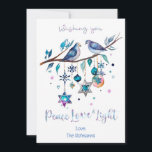 Cartão De Festividades Feliz Hanukkah Personalizado, Paz Amor & Luz<br><div class="desc">Elegante e único,  este deslumbrante design certamente vai cativar!</div>