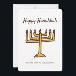 Cartão De Festividades Feliz Hanukkah Simple e moderna saudação Menorah<br><div class="desc">Esta é uma design simples,  minimalista e moderna da ilustração das Velas Menorah.</div>