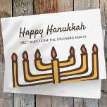 Cartão De Festividades Feliz Hanukkah Simple e moderna saudação Menorah<br><div class="desc">Esta é uma design simples,  minimalista e moderna da ilustração de Menorah / velas.</div>