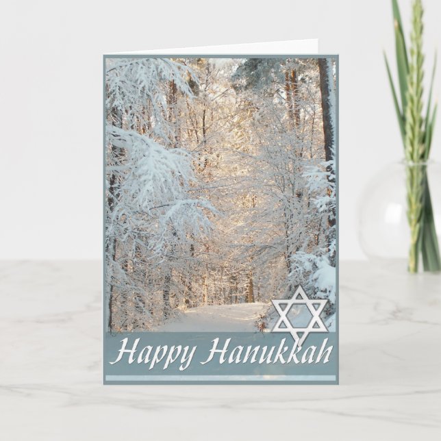 Cartão De Festividades Feliz Hanukkah Winter Road Greeting Card (Frente)