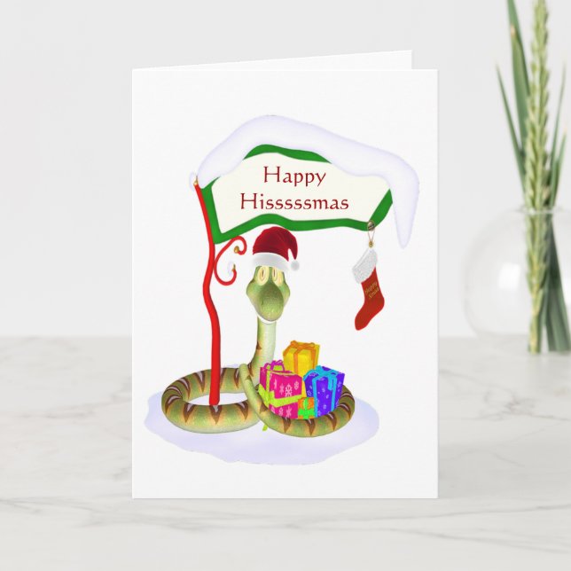 Cartão De Festividades Feliz Hisssssmas (Frente)