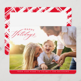 Cartão De Festividades FELIZ HOLIDAYS FOTO elegante caligrafia vermelha
