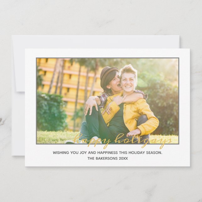 Cartão De Festividades Feliz Holigays LGBTQ Foto de Natal (Frente)