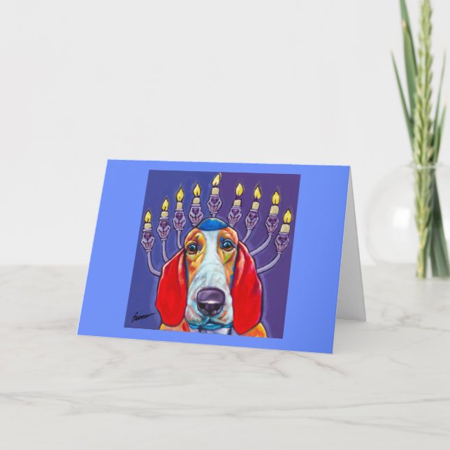 Cartão De Festividades Feliz Houndukkah! Placa por Ron Burns (Frente)