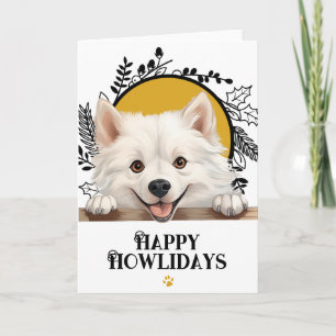 Cartão De Festividades Feliz Howlidays American Eskimo Dog Natal