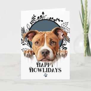 Cartão De Festividades Feliz Howlidays American Pit Bull Terrier