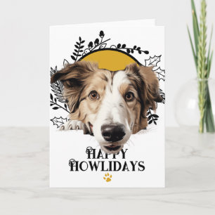 Cartão De Festividades Feliz Howlidays Borzoi Cão de Natal