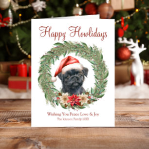 Cartão De Festividades Feliz Howlidays Cachorro Affenpinscher Bonito