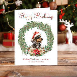 Cartão De Festividades Feliz Howlidays Cachshund Bonito