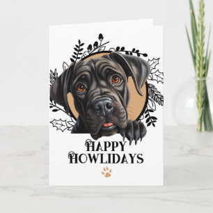 Cartão De Festividades Feliz Howlidays Cane Corso Cão Natal