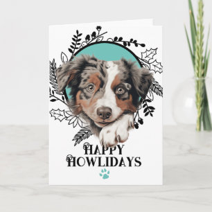 Cartão De Festividades Feliz Howlidays Cão de Gado Australiano Natal