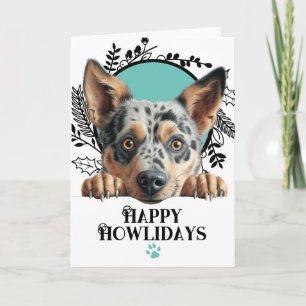 Cartão De Festividades Feliz Howlidays Cão de Gado Australiano Natal