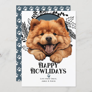 Cartão De Festividades Feliz Howlidays Chow Chow Dog