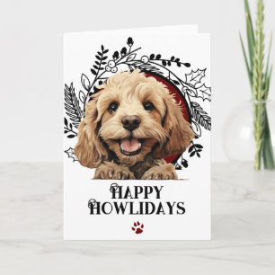 Cartão De Festividades Feliz Howlidays Cocker Spaniel Inglês Natal