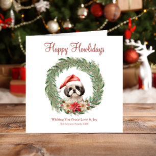 Cartão De Festividades Feliz Howlidays Cute Lhasa Apso