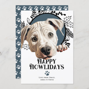 Cartão De Festividades Feliz Howlidays Dogo Argentino Dog Natal