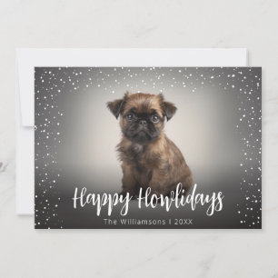 Cartão De Festividades Feliz Howlidays Foto de Cachorro Fofo de Natal