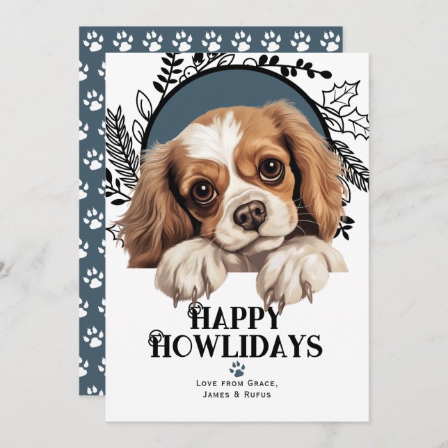 Cartão De Festividades Feliz Howlidays Harrier Dog (Frente/Verso)