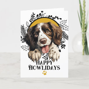 Cartão De Festividades Feliz Howlidays Inglês Springer Spaniel Natal
