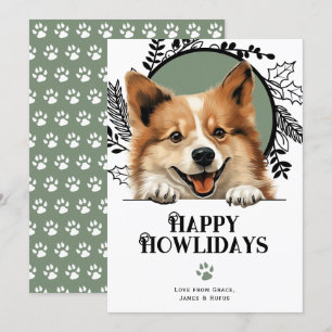Cartão De Festividades Feliz Howlidays Islandês Sheepdog Natal