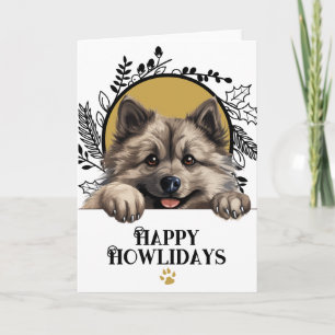 Cartão De Festividades Feliz Howlidays Keeshond Cão Natal