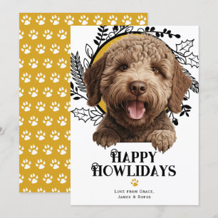 Cartão De Festividades Feliz Howlidays Lagotto Romagnolo Dog