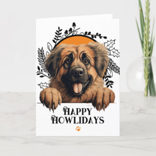 Cartão De Festividades Feliz Howlidays Leonberger Dog Natal