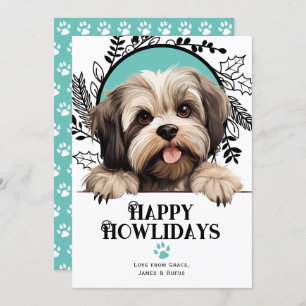 Cartão De Festividades Feliz Howlidays Lhasa Apso Natal