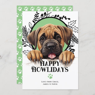Cartão De Festividades Feliz Howlidays Mastiff Dog Natal