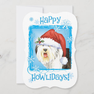 Cartão De Festividades Feliz Howlidays Old English Sheepdog