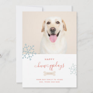 Cartão De Festividades Feliz Howlidays Pet Christmas Photo Dog Snowflake