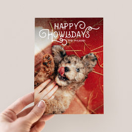 Cartão De Festividades Feliz Howlidays | Pet Photo