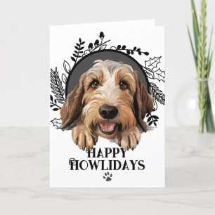 Cartão De Festividades Feliz Howlidays Petit Basset Griffon Vendeen