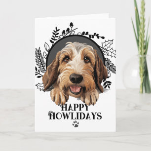 Cartão De Festividades Feliz Howlidays Petit Basset Griffon Vendeen Cão