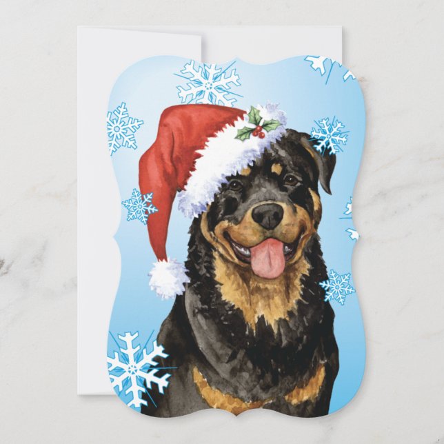Cartão De Festividades Feliz Howlidays Rottweiler (Frente)