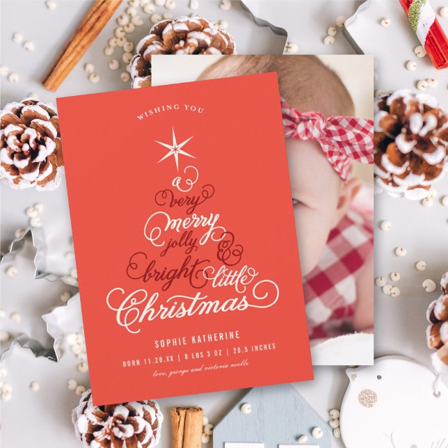 Cartão De Festividades Feliz Jolly E Pequena Foto Da Árvore De Natal Bril (Criador carregado)