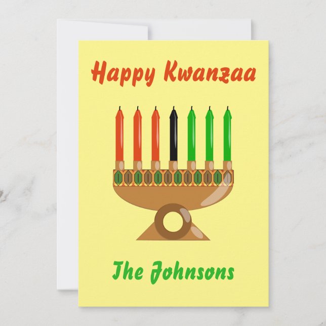 Cartão De Festividades Feliz Kwanzaa Linda (Frente)