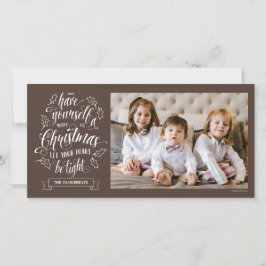 Cartão De Festividades Feliz Letretada Li Natal Um Lado