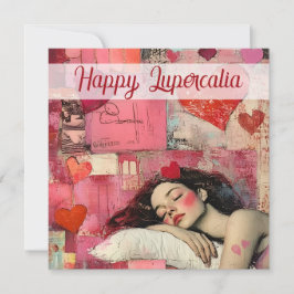 Cartão De Festividades Feliz Lupercália Coração Vintage Colagem Dia dos N