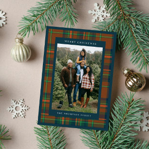 Cartão De Festividades Feliz Marinho de Natal - Foto da família Flannel