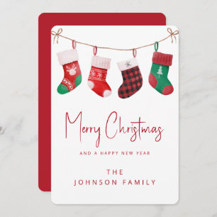 Cartão De Festividades Feliz Meias de Natal