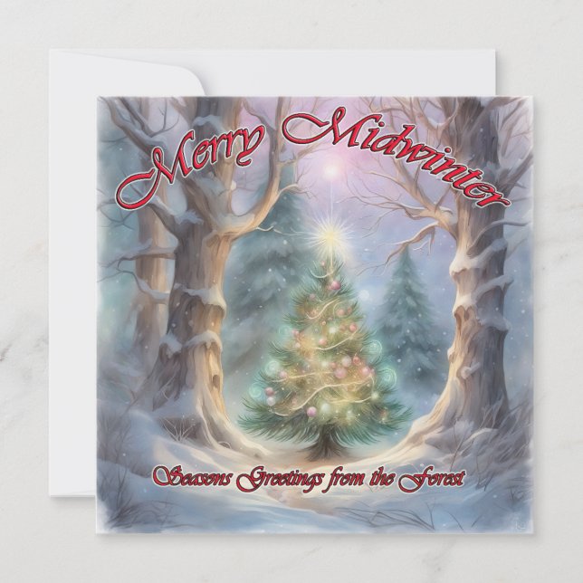 Cartão De Festividades Feliz Meio do Inverno, Saudações de Fim de Ano da  (Frente)