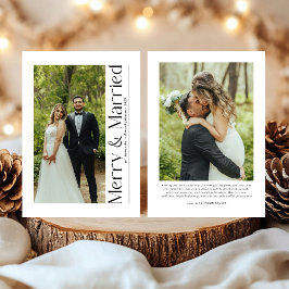 Cartão De Festividades Feliz mínima e fotos de Natal casadas