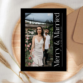 Cartão De Festividades Feliz mínima e fotos de Natal casadas