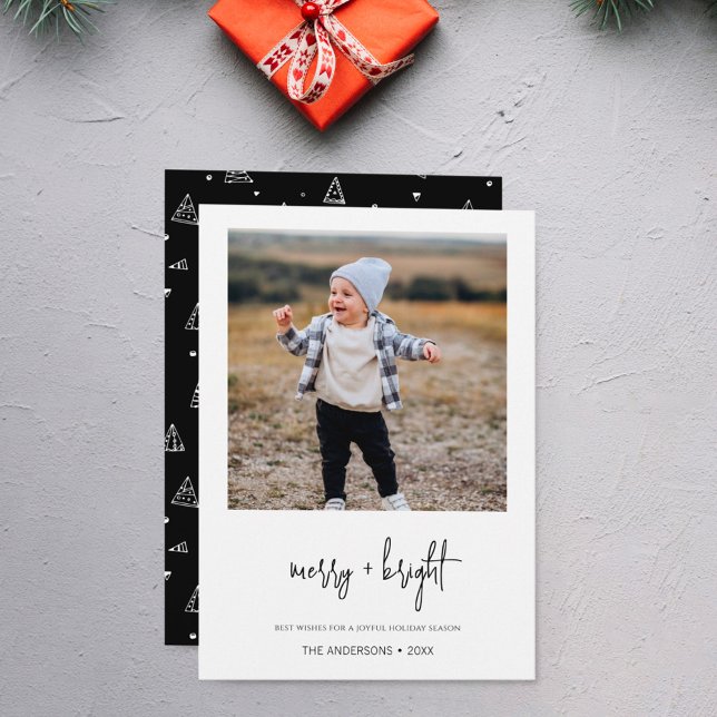 Cartão De Festividades Feliz minimalista e Natal brilhante (Criador carregado)