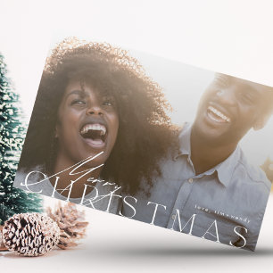 Cartão De Festividades Feliz Minimalista Moderna Um Natal de Foto