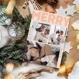 Cartão De Festividades Feliz Moderna Ano Coral Em Revisão 3 Foto Vertical